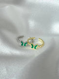 Emerald Butterfly 925 Silver Ring