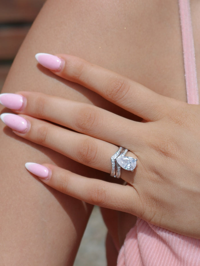 Eternal Pear 925 Sterling Silver Ring
