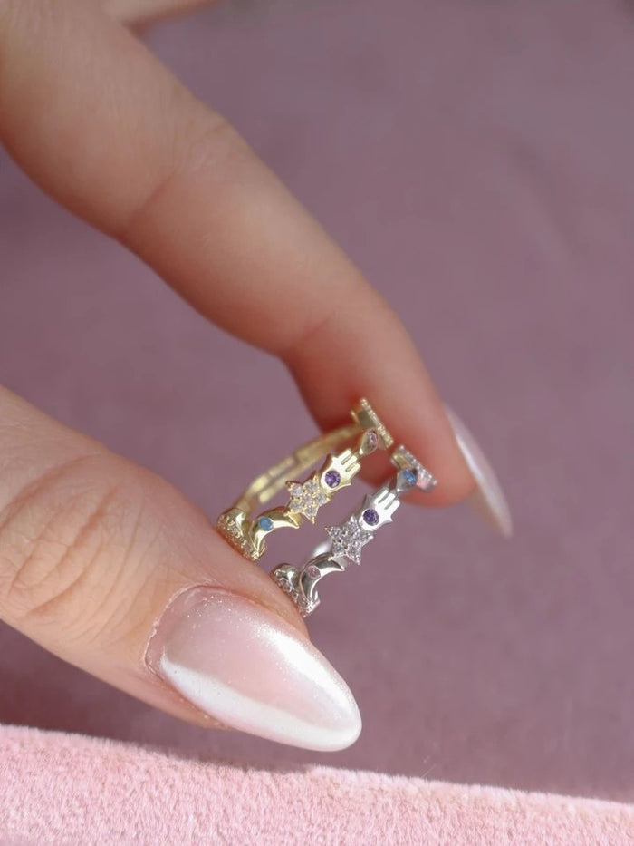 Fatima's Starry Hand 925 Silver Ring