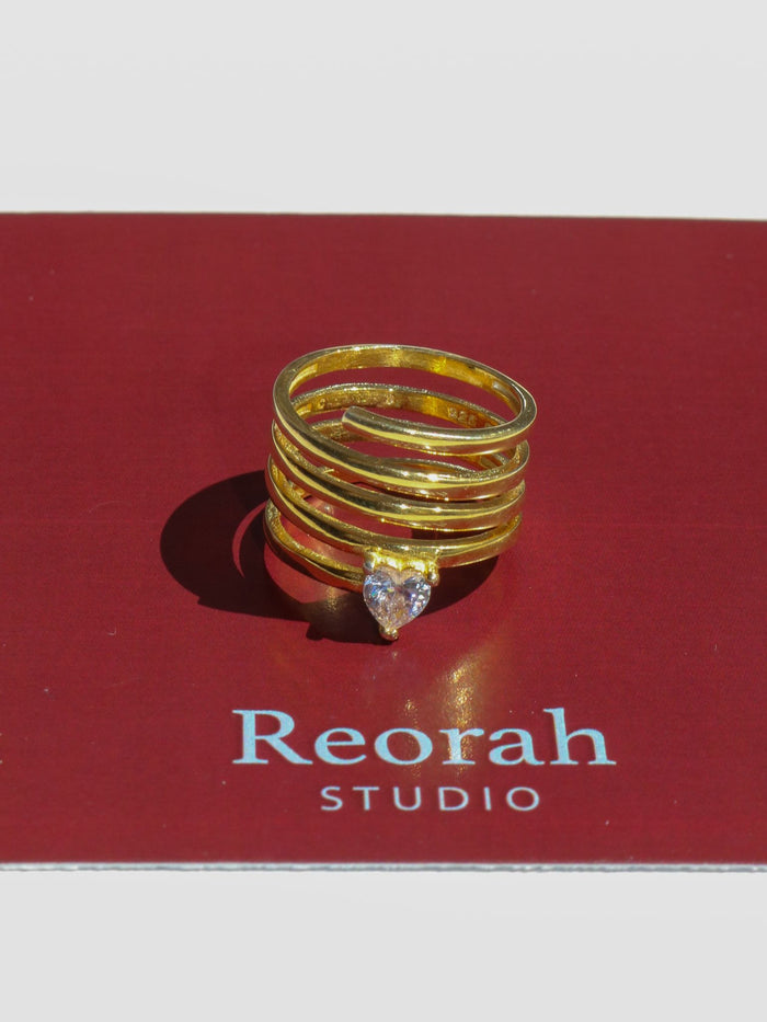 Romance Heart Spiral 925 Silver Ring