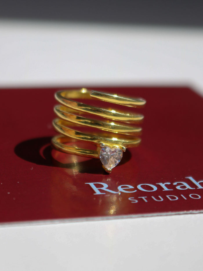 Romance Heart Spiral 925 Silver Ring